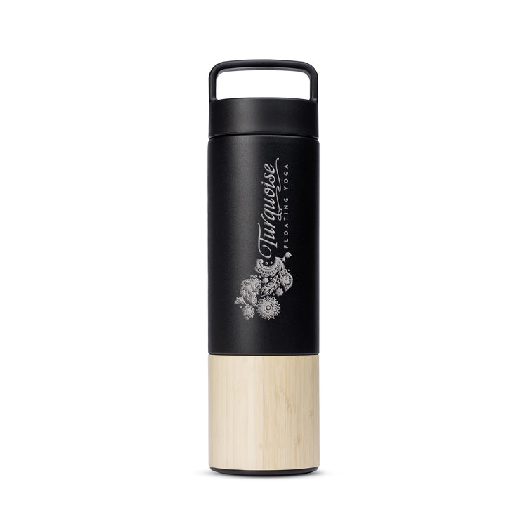 TFY Logo Water Bottle with Bamboo Accent